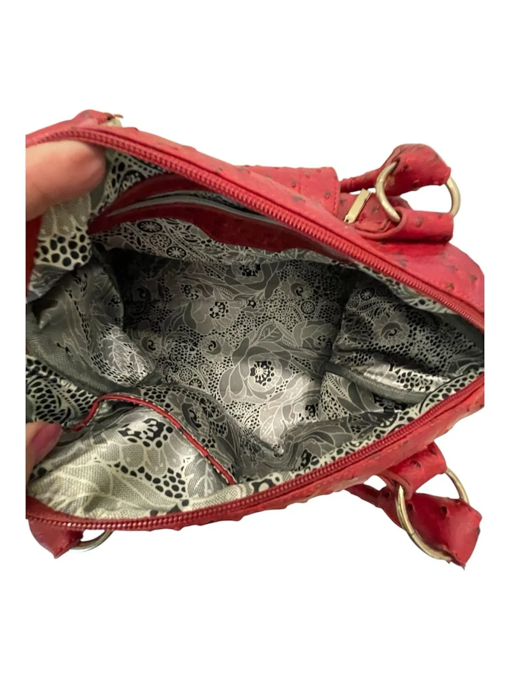 Charming Charlie - Faux Ostrich-Texture Satchel Handbag
